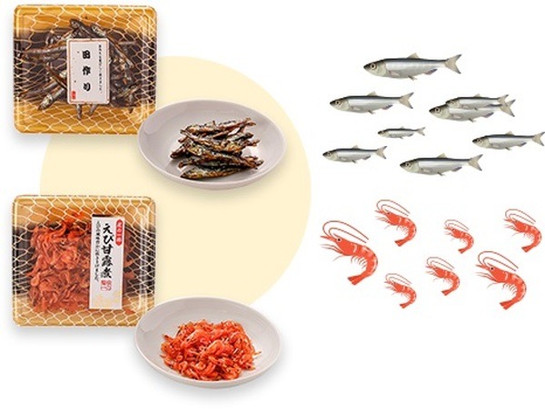 魚、えびのサイズを選別していない