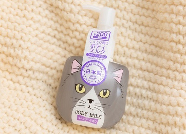 猫の顔がついてるボディーミルク