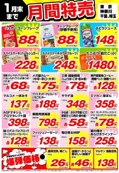 南関東の月間特売チラシ