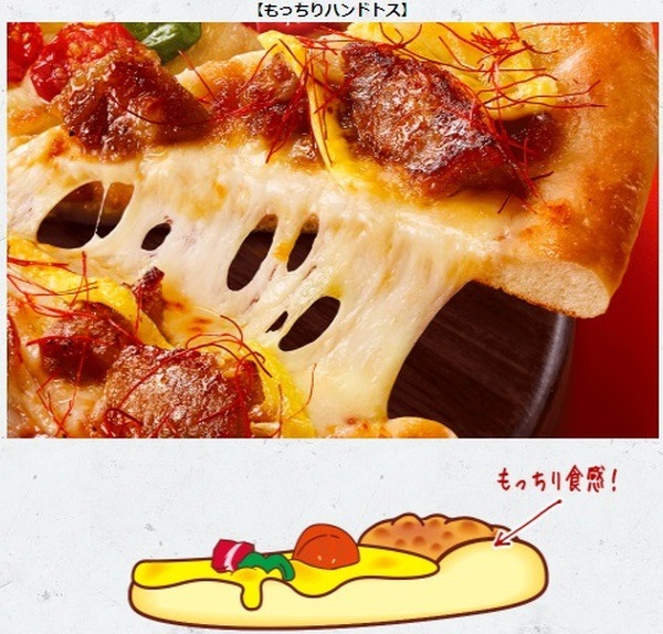 ピザ生地はハンドトスのみ