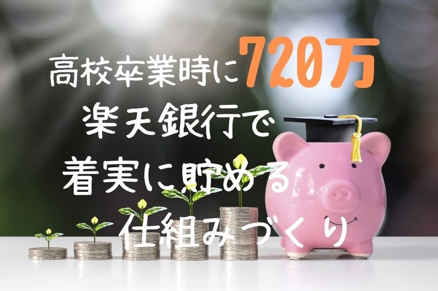 高校卒業時に720万をためる楽天銀行のメリット