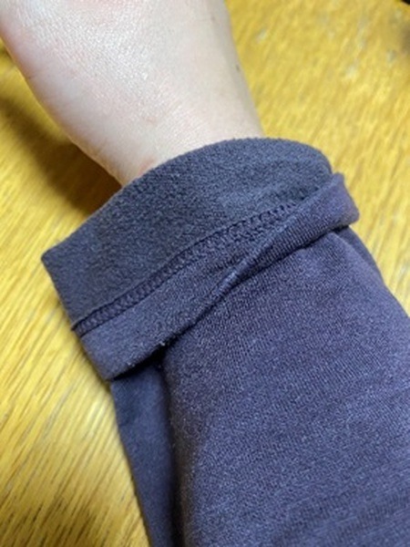 裏起毛で暖かいのよ
