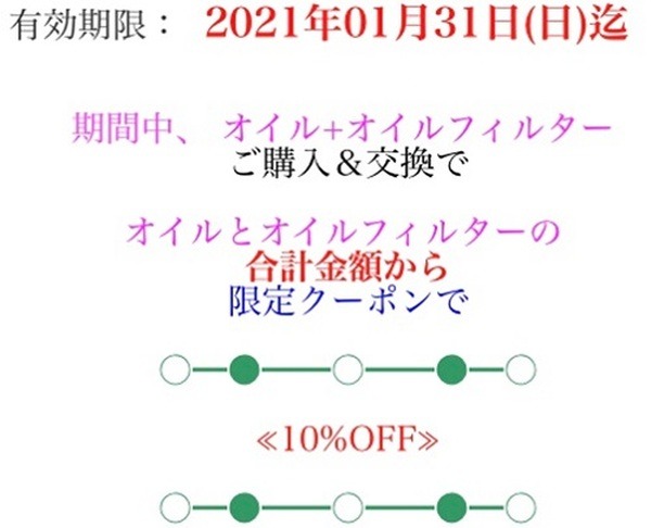実際にもらったクーポン