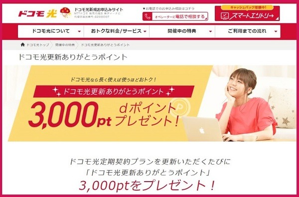 ドコモ光更新ありがとうポイント