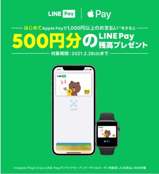 Apple Payを初めて使うと、500円分還元