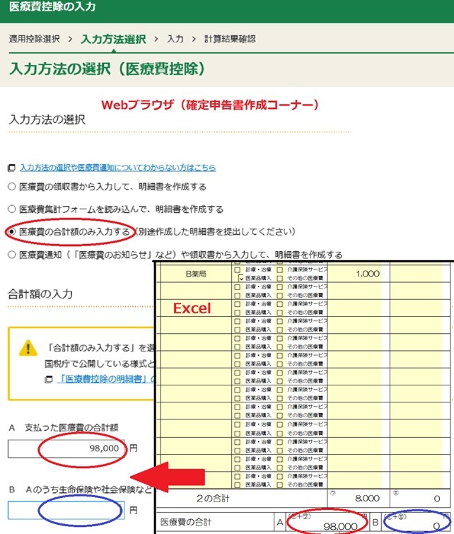 医療費通知を使い医療費控除を申告する方法その2