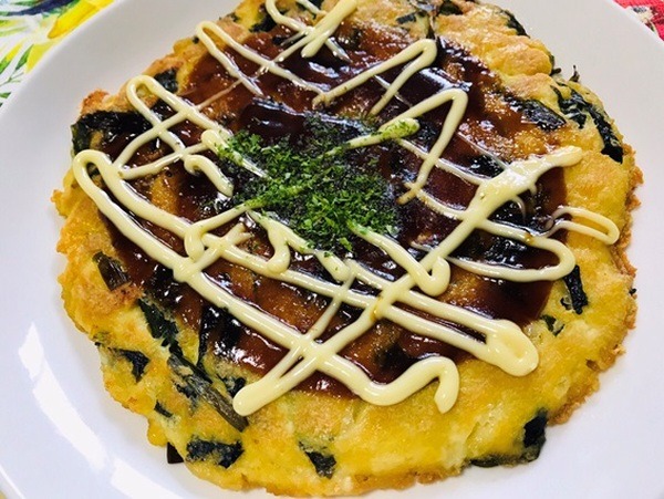 たっぷりわかめのお好み焼き