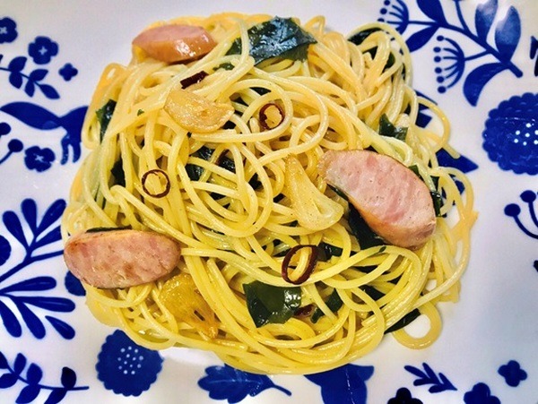 わかめのペペロンチーノ