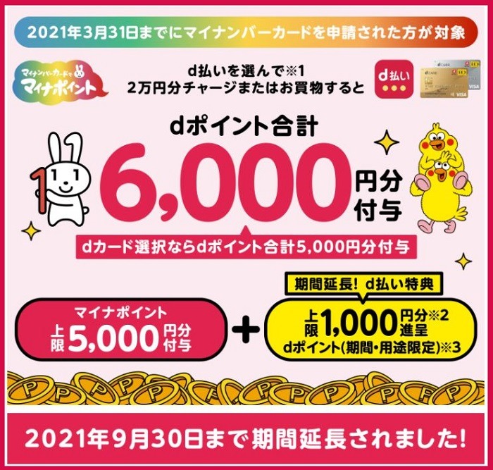 d払いでマイナポイント