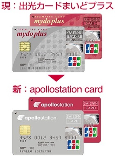 「出光カードまいどプラス」が「apollostation card」に