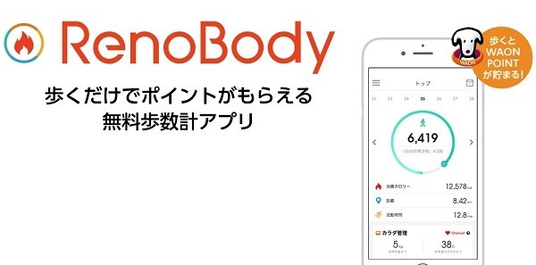 1日8,000歩以上で1WAONポイントが貯まるRenoBody