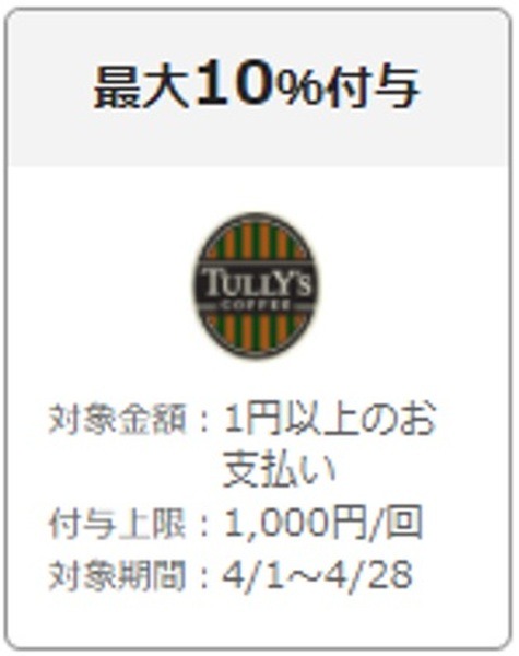 タリーズのキャンペーン