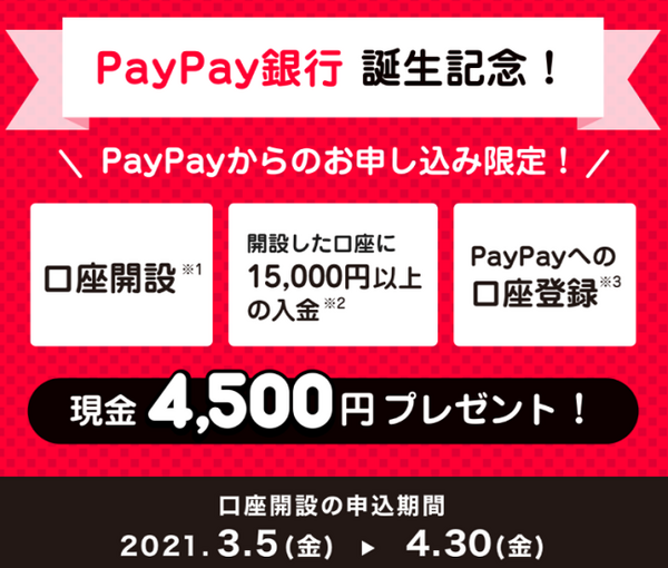 ペイペイ銀行誕生記念