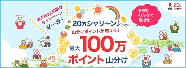楽天Edyの利用で最大100万ポイント山分け