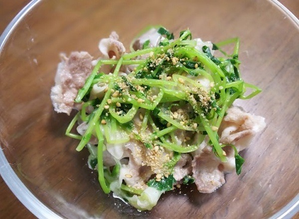 豆苗と豚しゃぶ肉のナムル