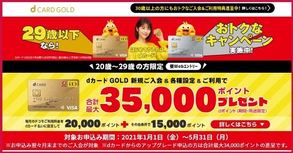 dカード GOLDのキャンペーン