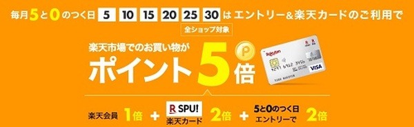 楽天では0と5の日にお買い物するのがいいわよ