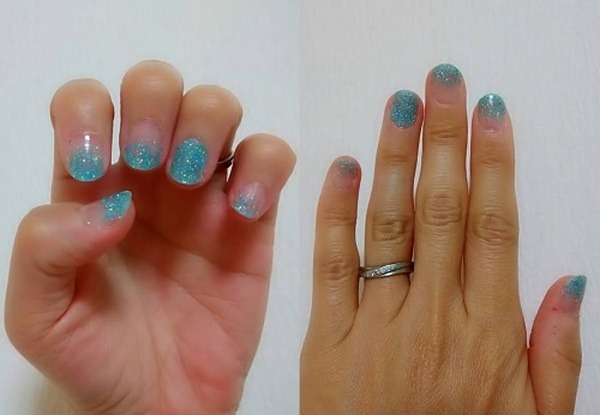 ブルーのジェルネイルシール