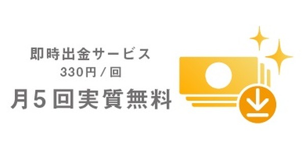 出金サービスが月5回実質無料