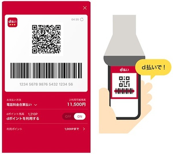バーコードを提示する場合