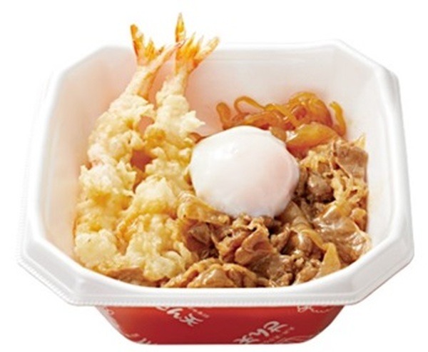 牛すき海老天丼