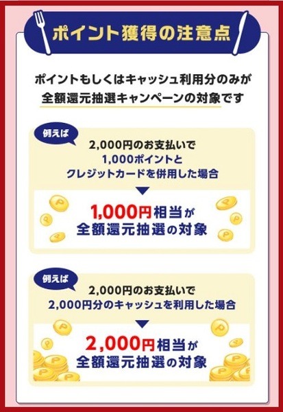 ポイント獲得の注意点