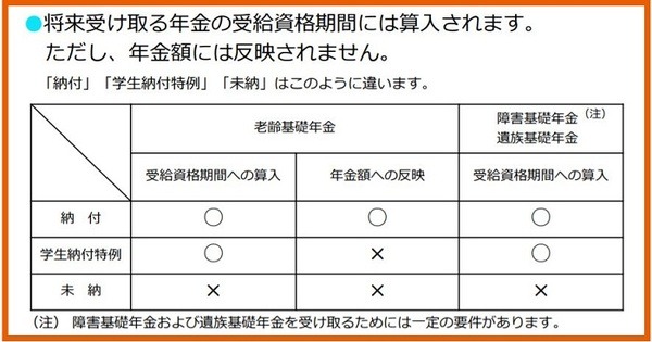 将来受け取る年金額には反映されない