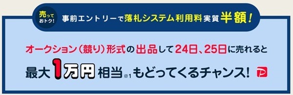 24日、25日の2日間で売れたら「最大1万円を還元」