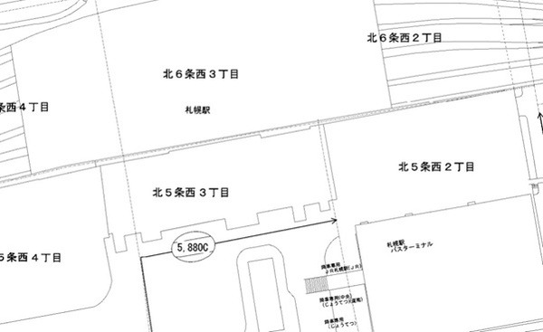 令和3年分の札幌駅前の路線価図