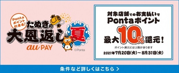 対象店舗で最大10％ポイント還元