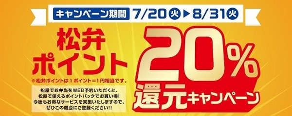 松弁ポイント20％還元キャンペーン