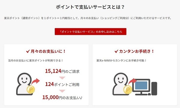 ポイントで支払いサービス
