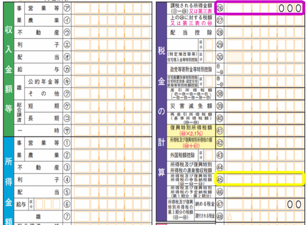 確定申告書