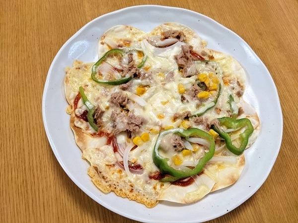 ギョーザの皮で作るピザ