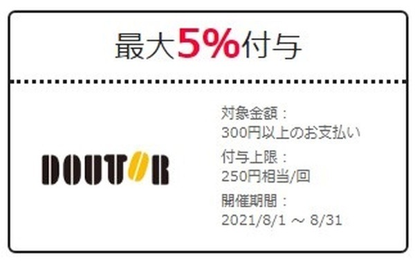 ドトールのクーポン