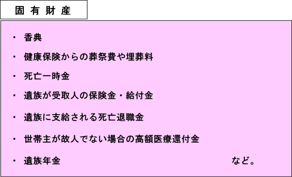 固有財産をより具体的に説明します