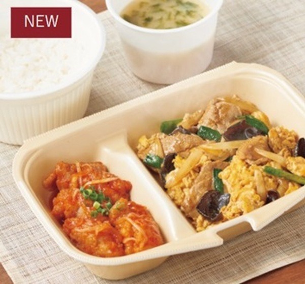やよい軒の「木須肉と鶏チリ」弁当