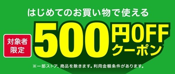はじめてのお買い物でつかえます