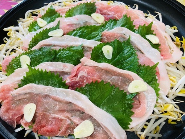 豚肉と大葉の蒸ししゃぶ風