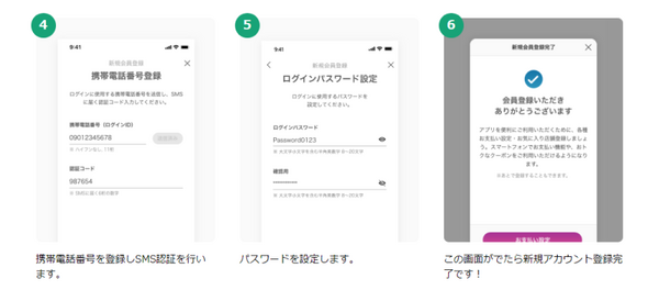 電話番号で新規登録する