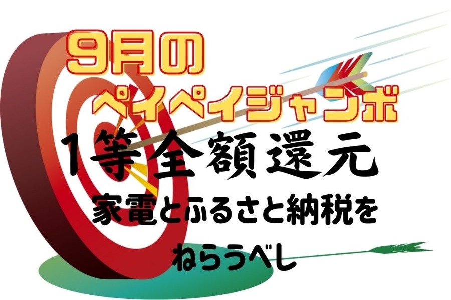 9月のペイペイジャンボ1等全額還元　家電とふるさと納税をねらうべし