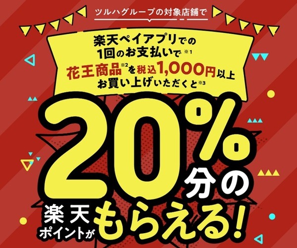 ツルハグループの楽天ペイ×花王キャンペーン