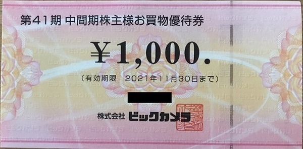 ビックカメラ株主優待