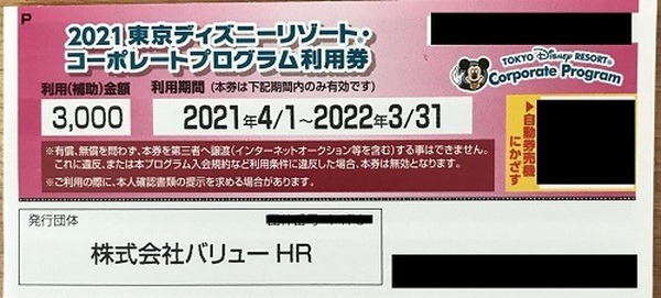 バリューHR株主優待ディズニー
