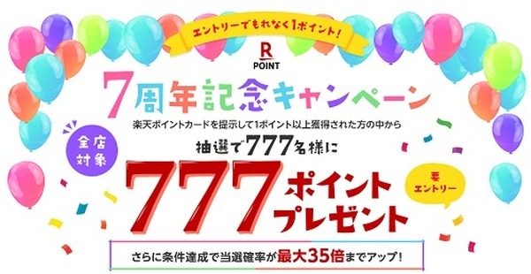 777ポイントをプレゼントします