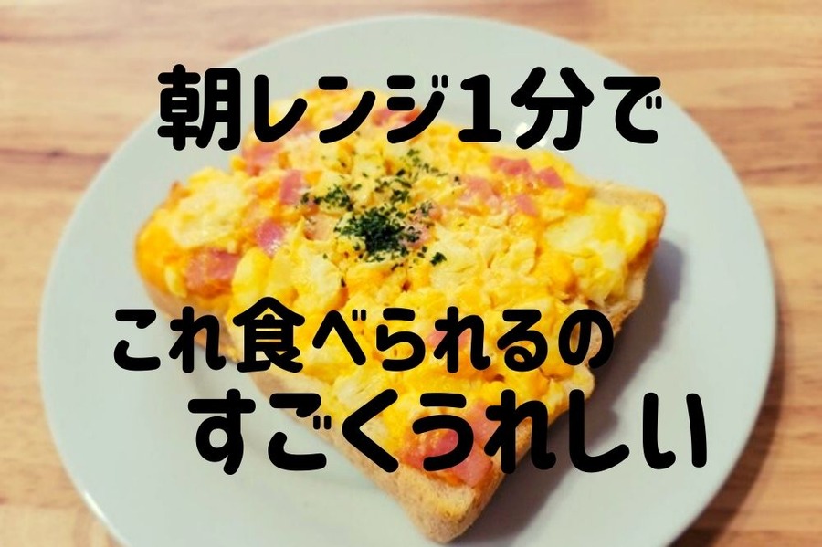 朝レンジ1分でこれ食べられるのすごくうれしい