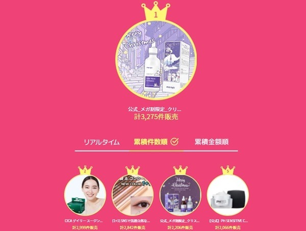 リアルタイムでトップ100を知れる