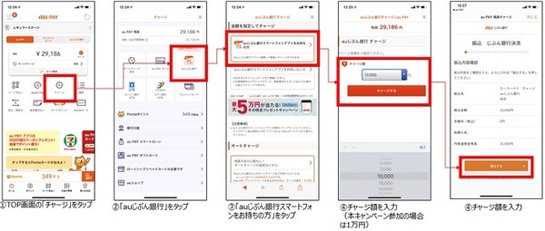 合計10,000円以上のチャージ