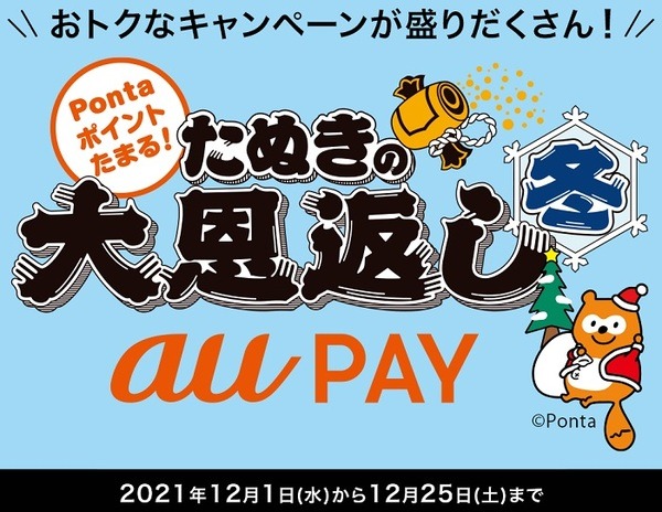 たぬきの大恩返し冬
