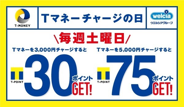 Tマネーチャージの日にチャージ